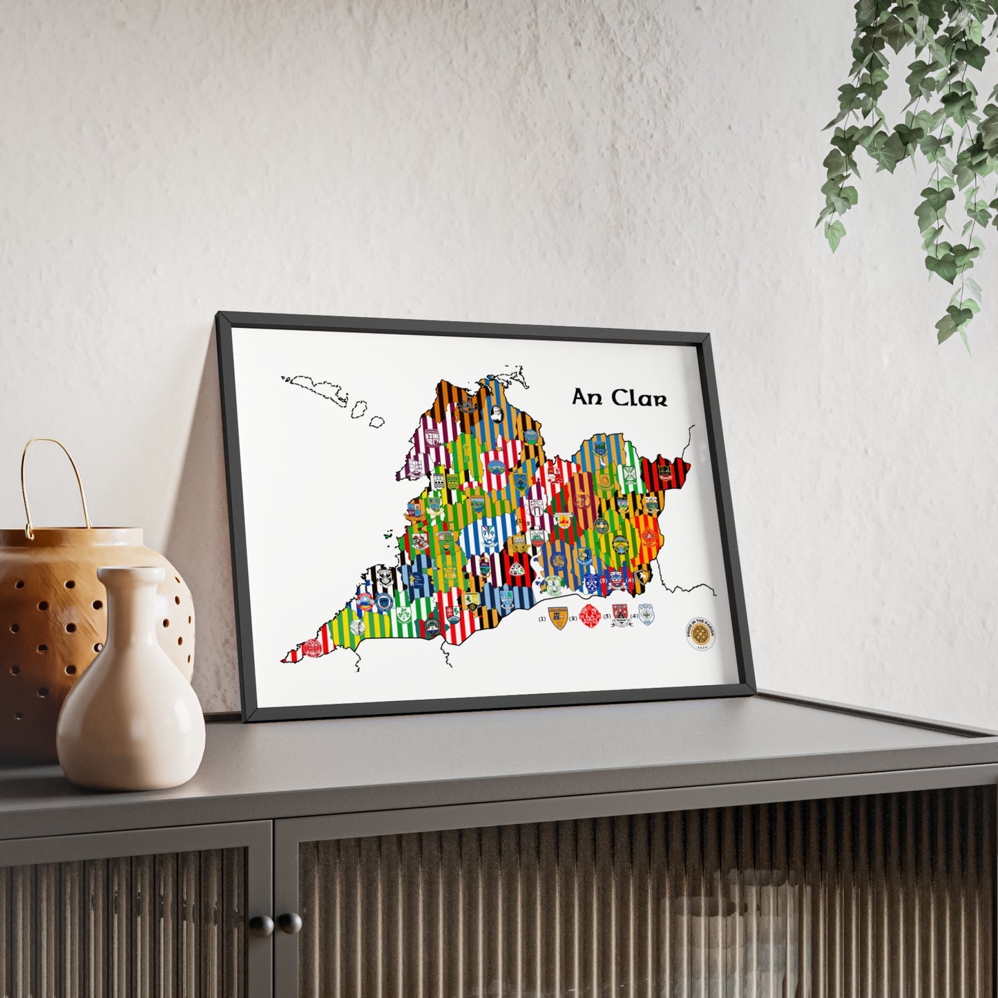 Clare GAA Poster with Wooden Frame