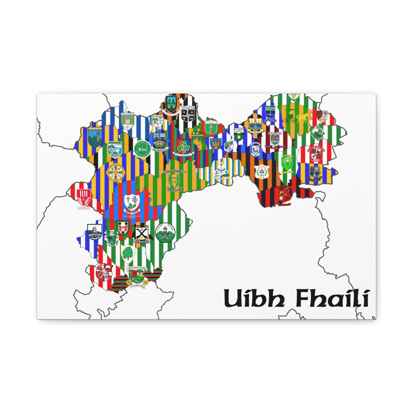 Offaly GAA Club Map Canvas 💚⚪
