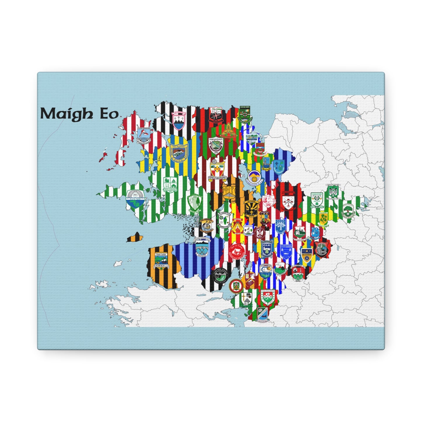 Mayo GAA Club Map Canvas ❤️💚