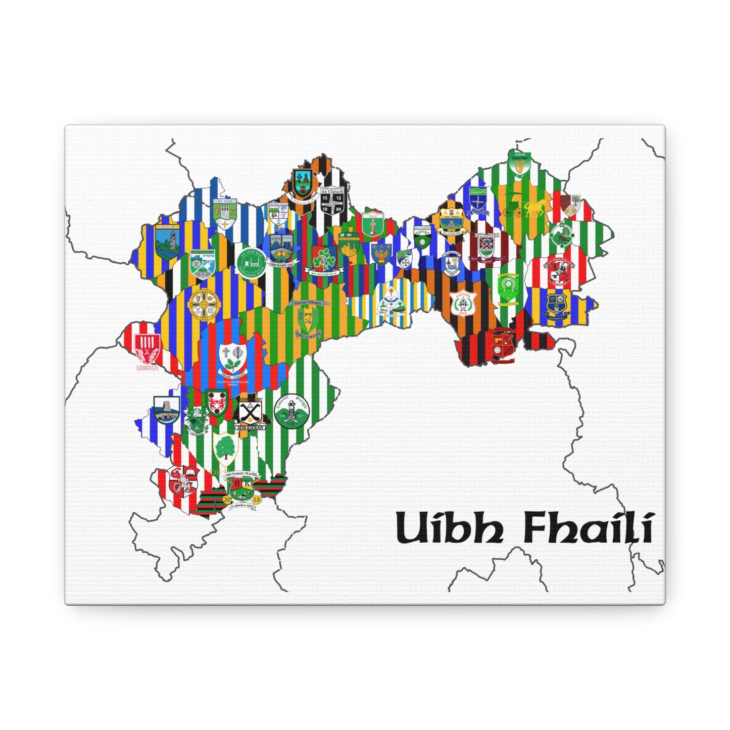 Offaly GAA Club Map Canvas 💚⚪