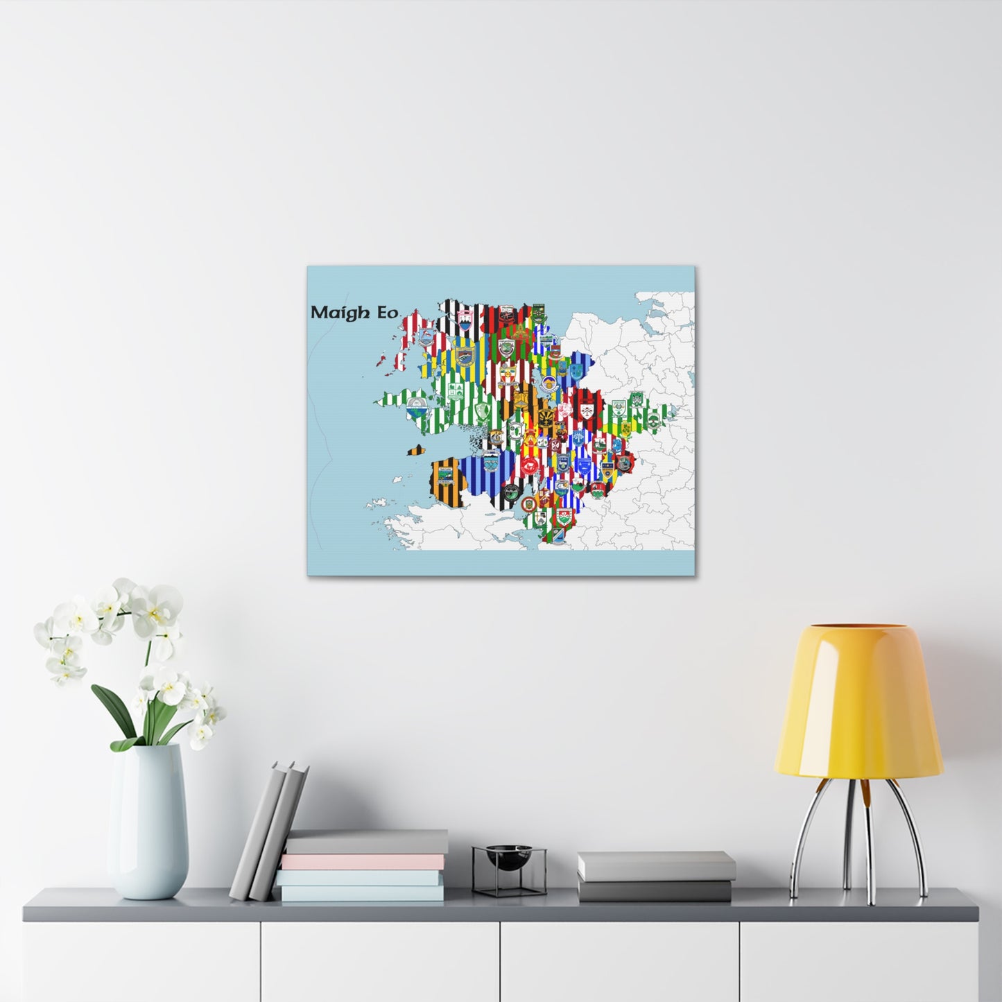 Mayo GAA Club Map Canvas ❤️💚