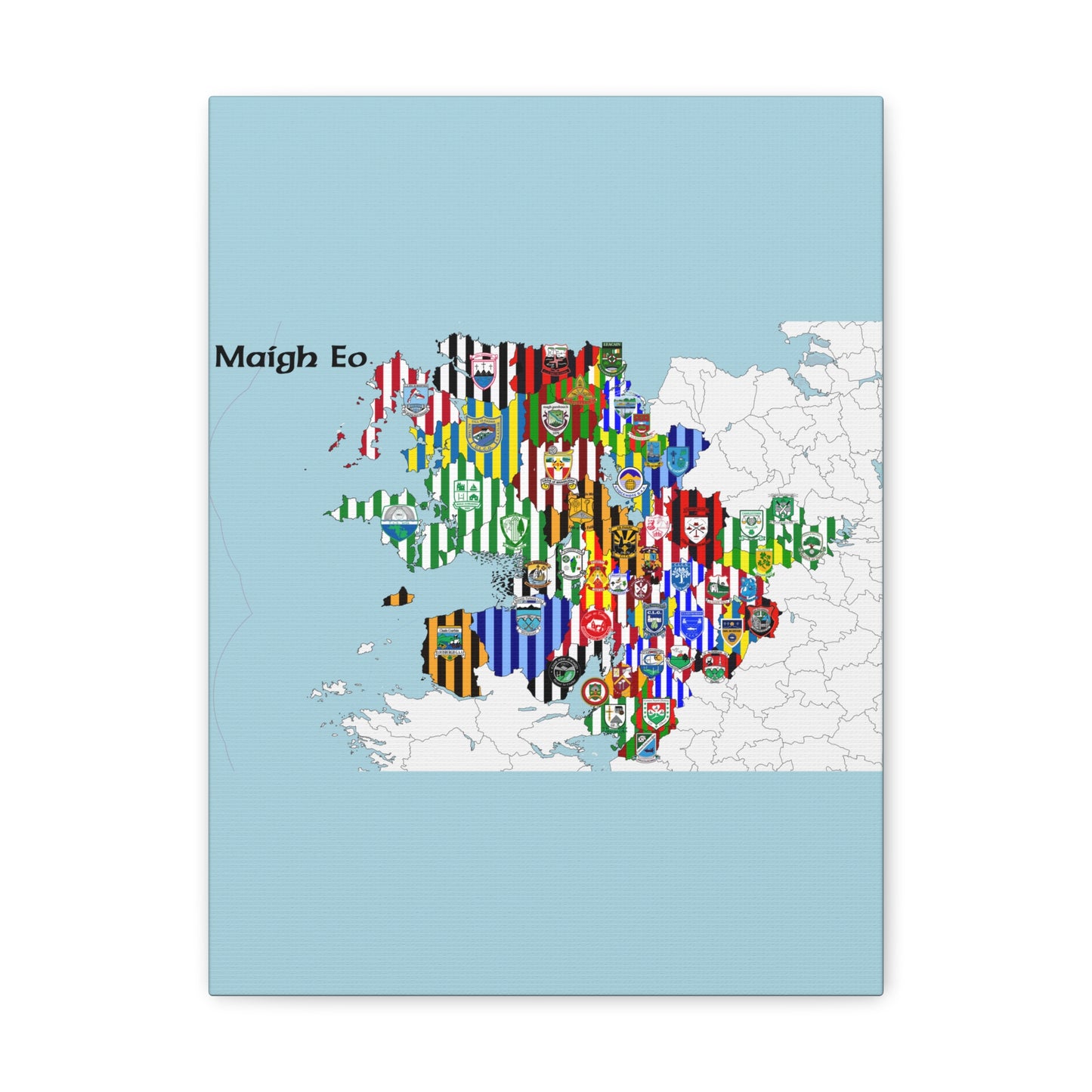 Mayo GAA Club Map Canvas ❤️💚