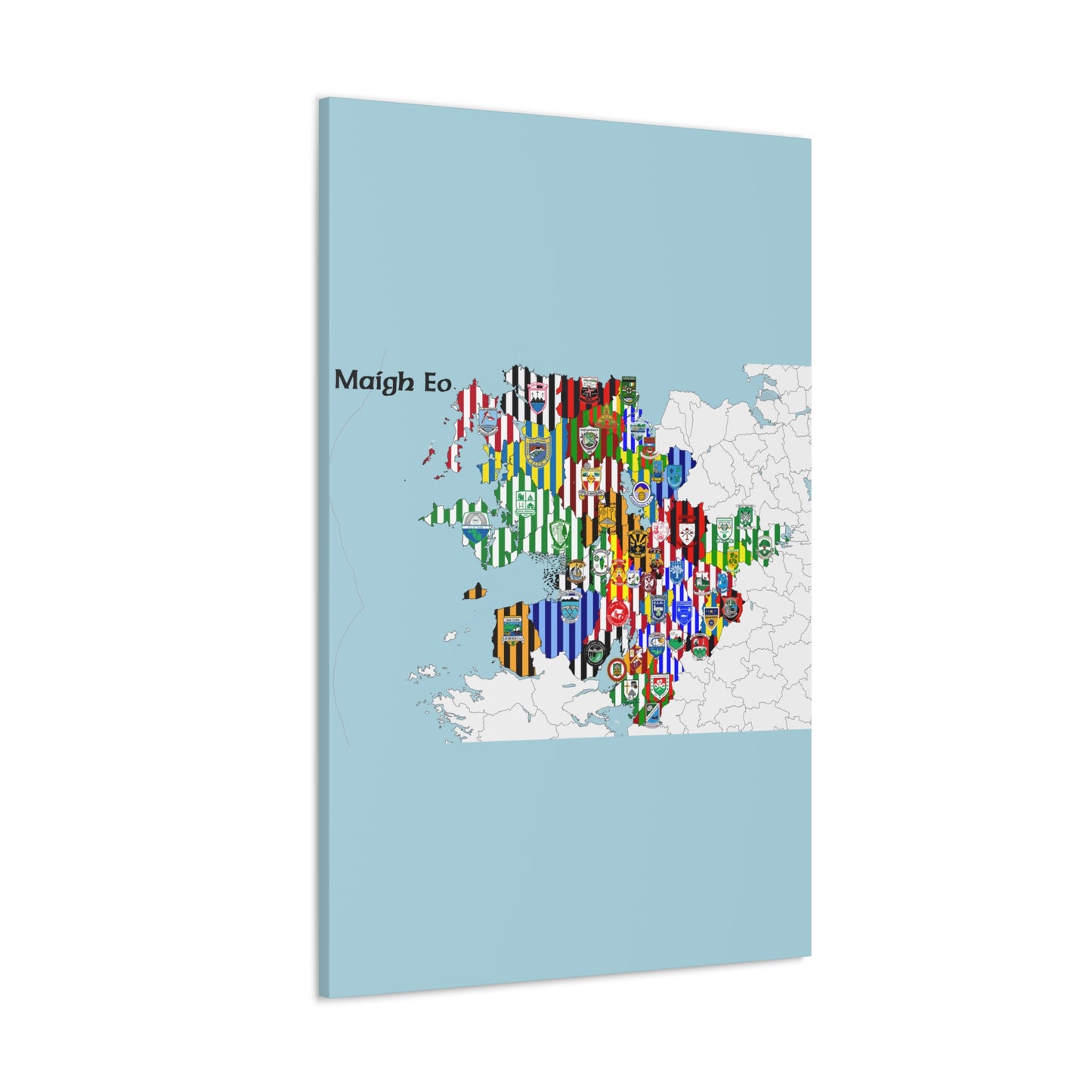 Mayo GAA Club Map Canvas ❤️💚