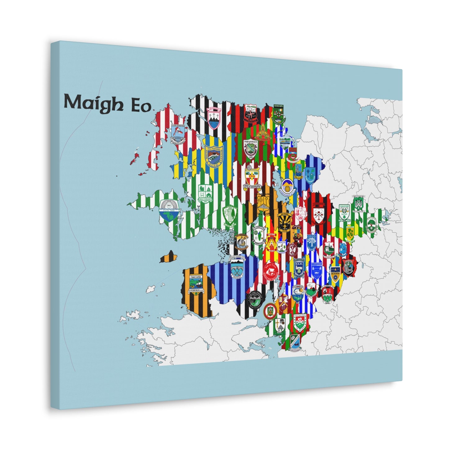 Mayo GAA Club Map Canvas ❤️💚