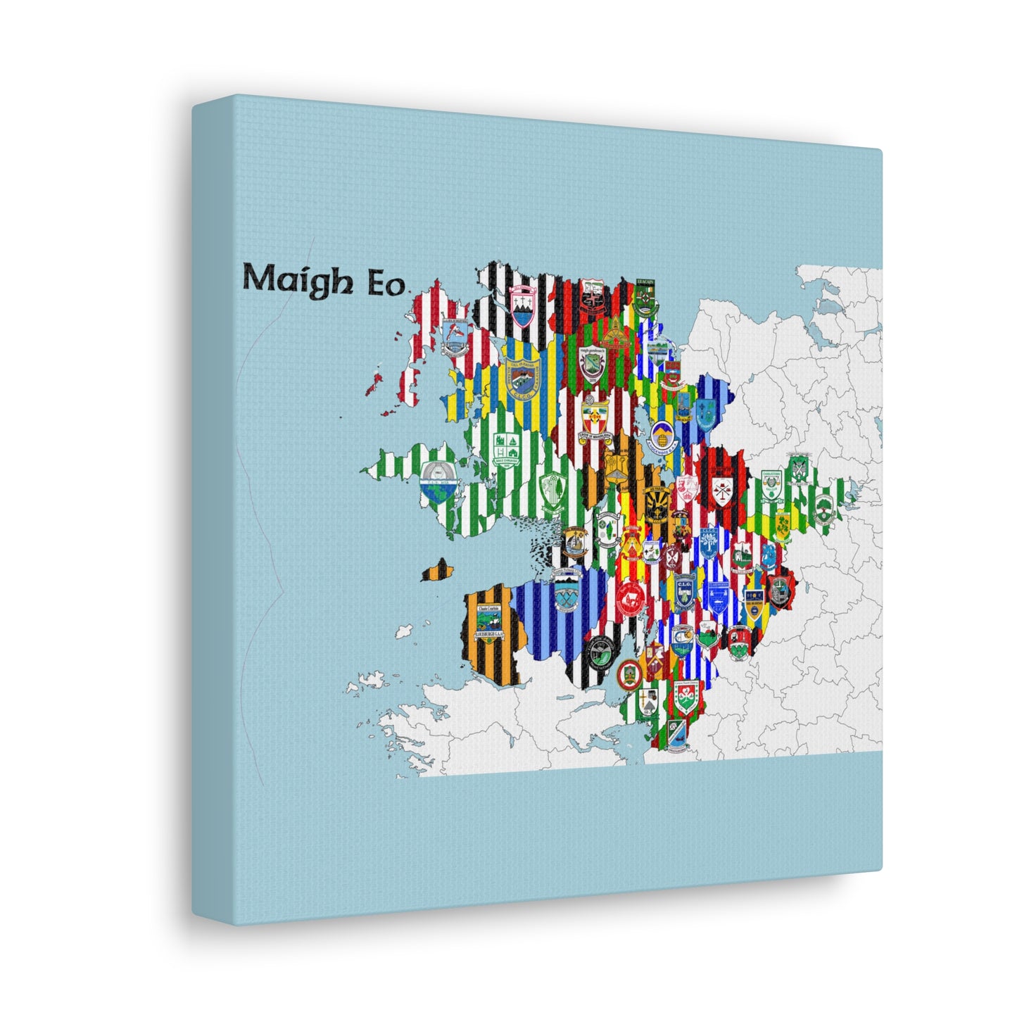 Mayo GAA Club Map Canvas ❤️💚