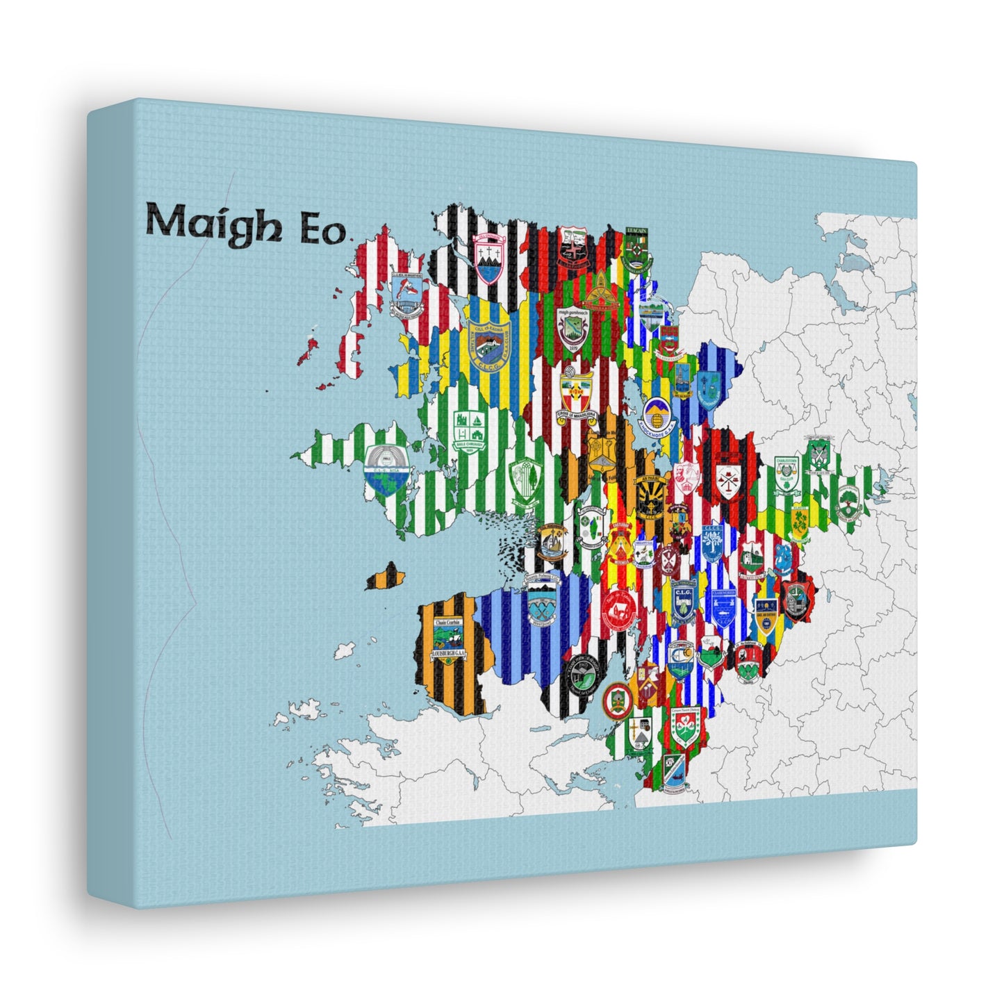 Mayo GAA Club Map Canvas ❤️💚