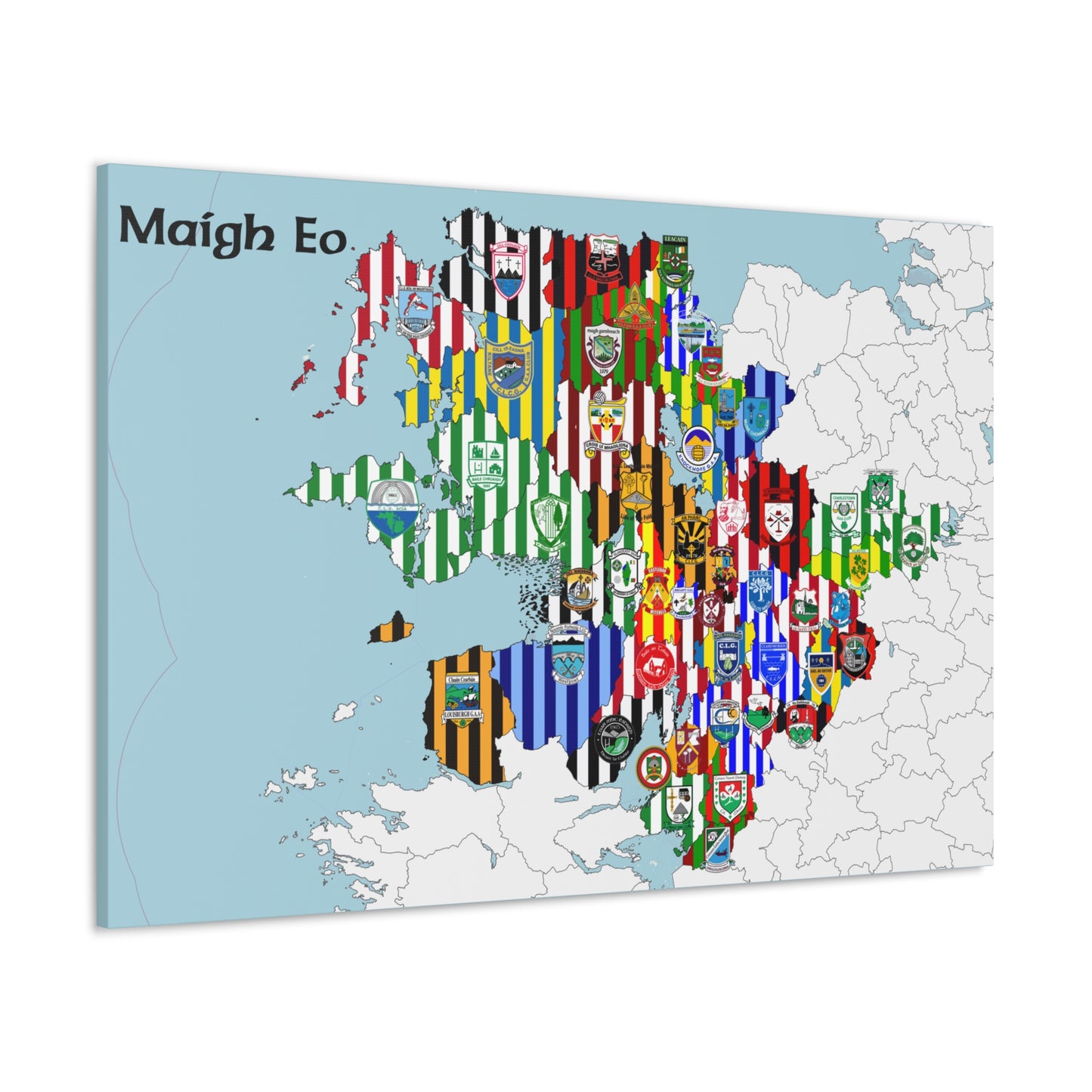 Mayo GAA Club Map Canvas ❤️💚