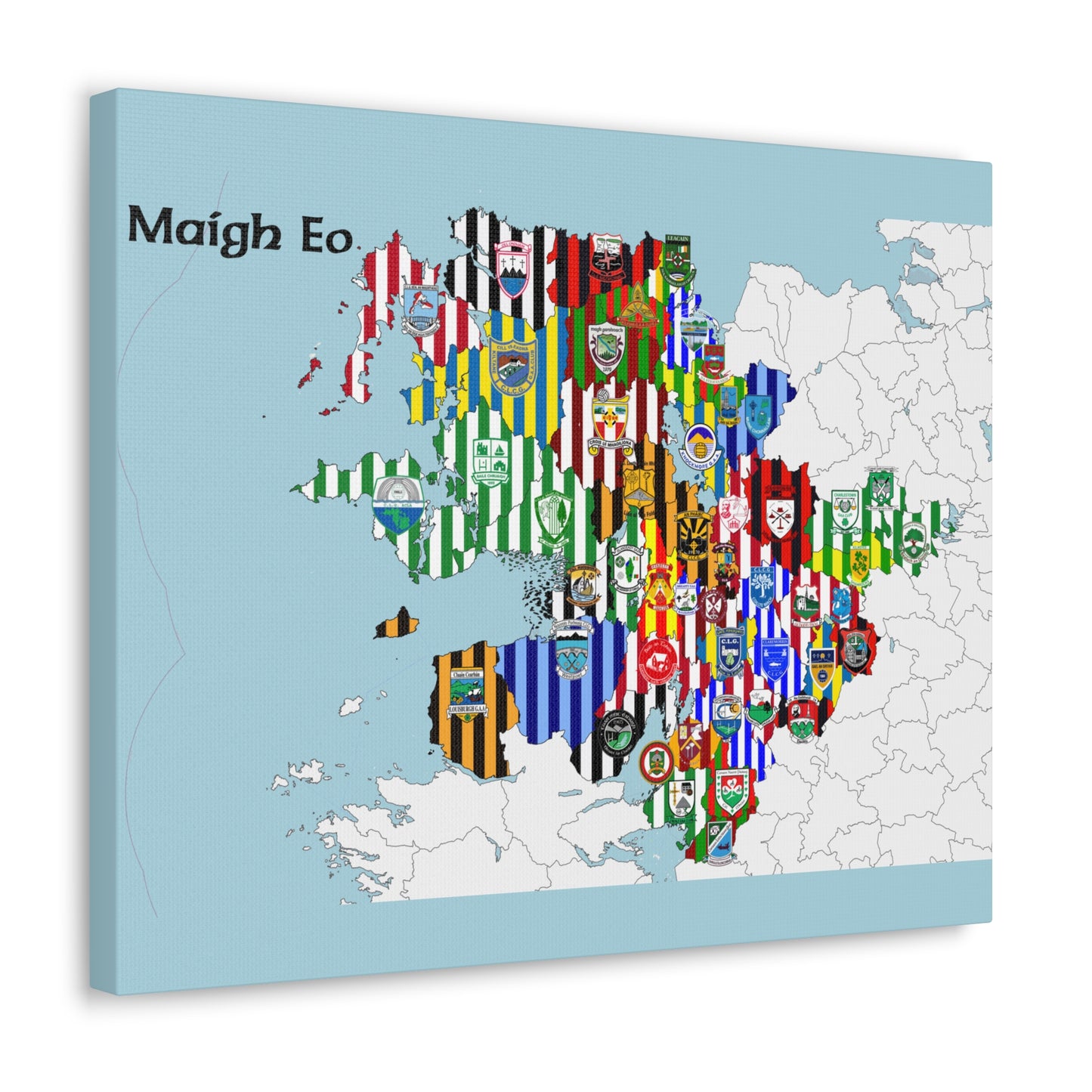 Mayo GAA Club Map Canvas ❤️💚