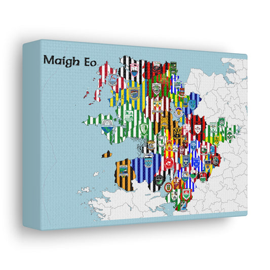 Mayo GAA Club Map Canvas ❤️💚