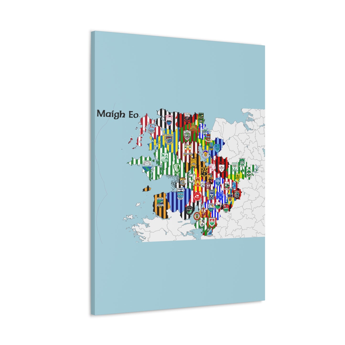 Mayo GAA Club Map Canvas ❤️💚