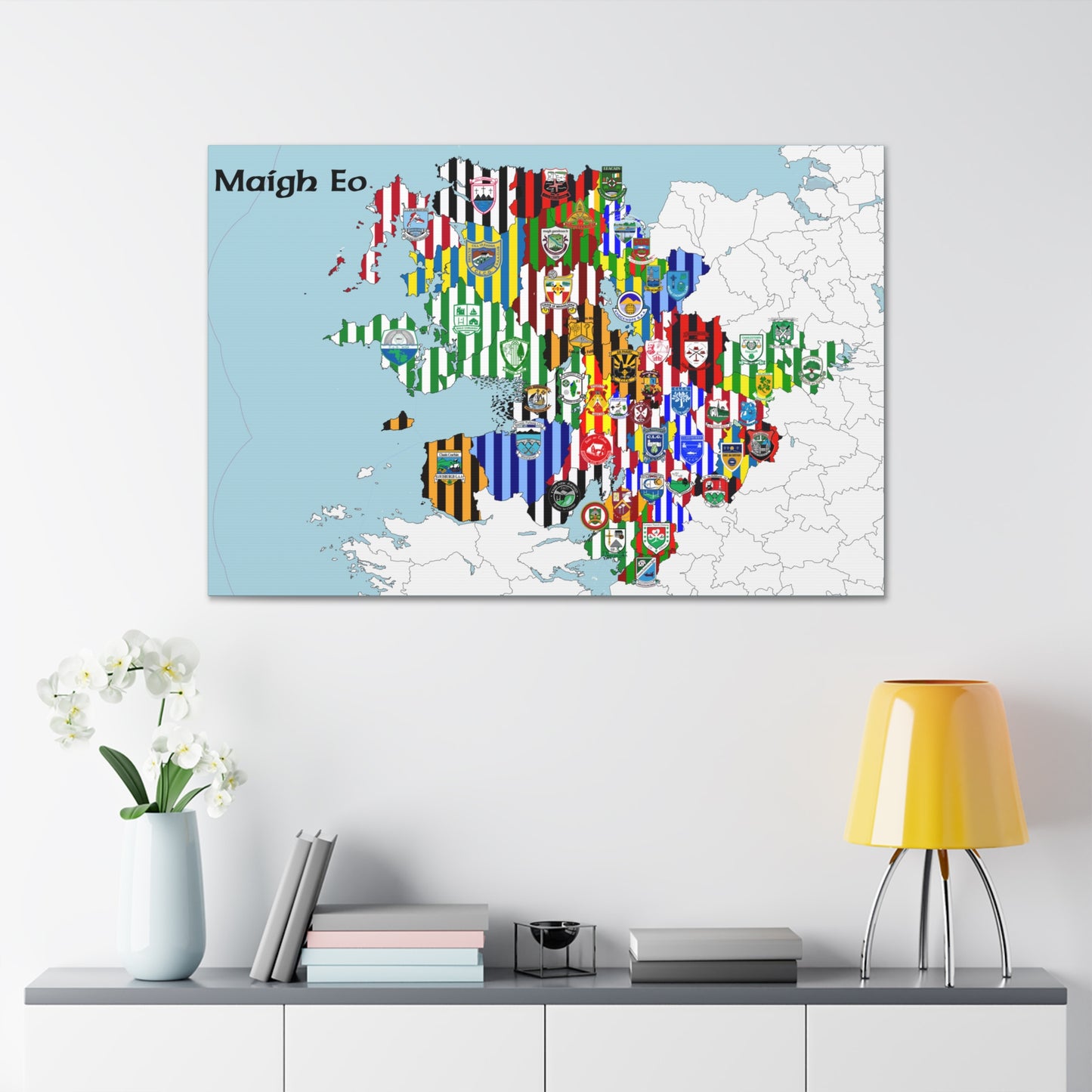 Mayo GAA Club Map Canvas ❤️💚