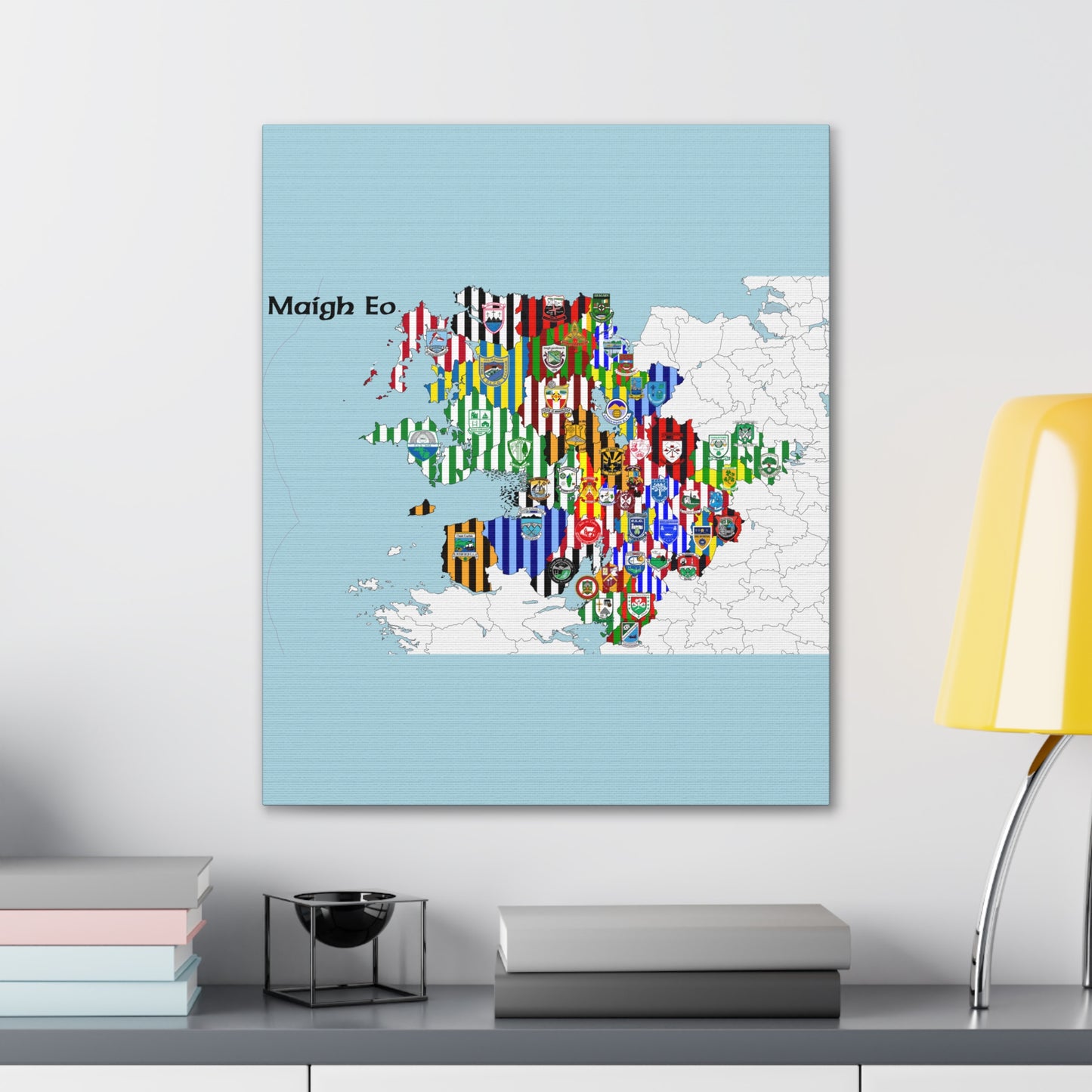 Mayo GAA Club Map Canvas ❤️💚