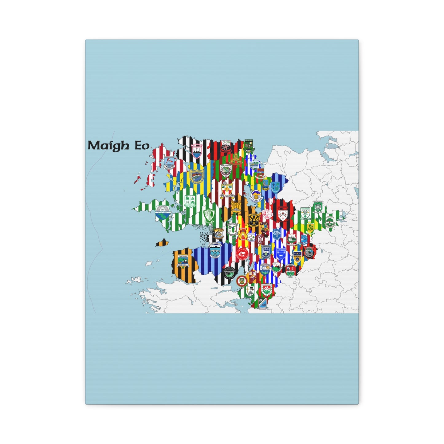 Mayo GAA Club Map Canvas ❤️💚