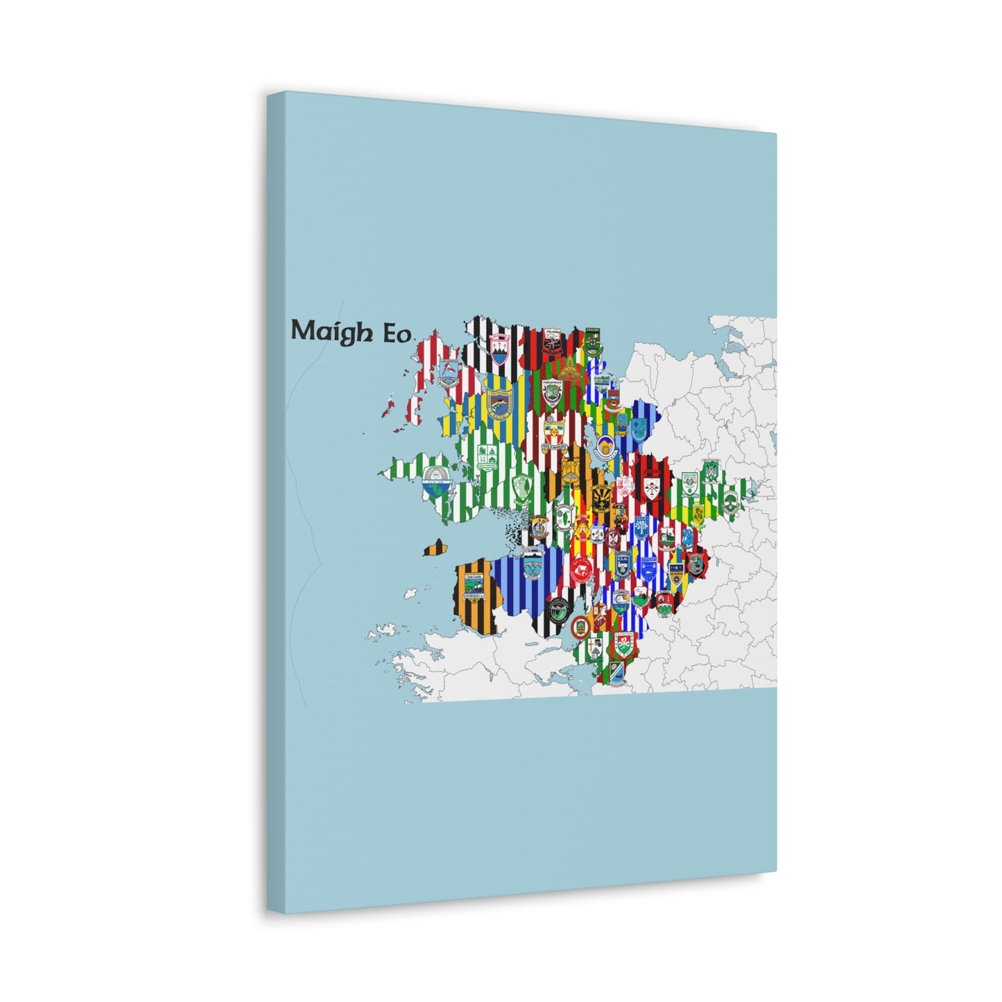 Mayo GAA Club Map Canvas ❤️💚