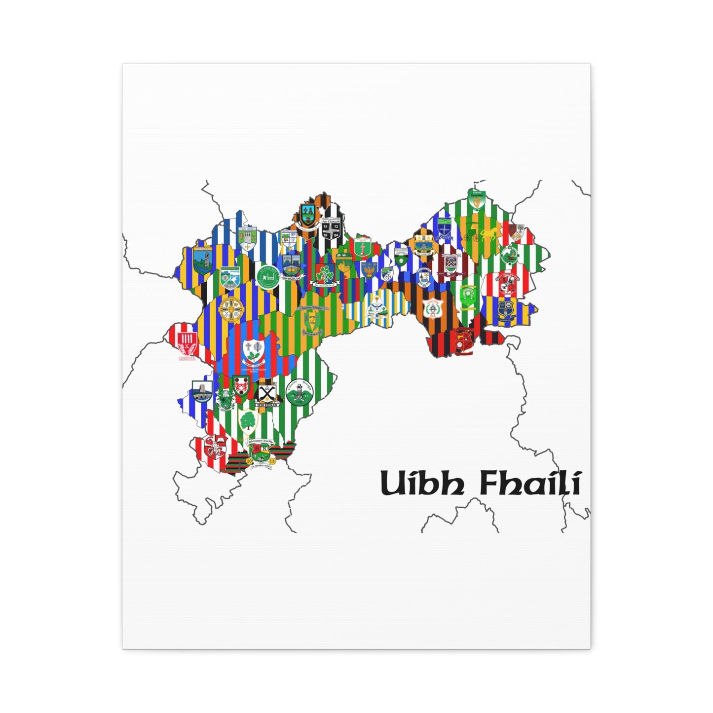 Offaly GAA Club Map Canvas 💚⚪