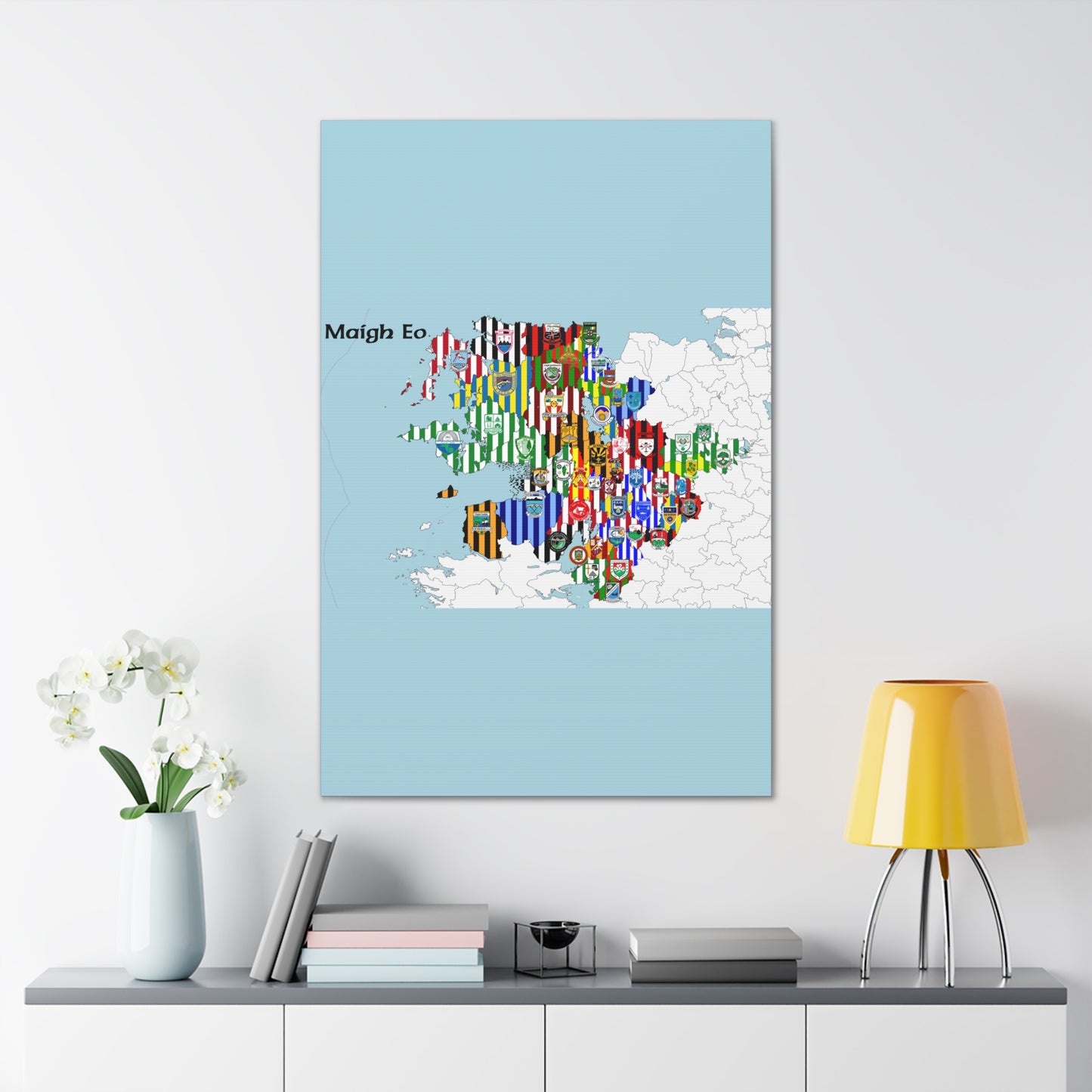 Mayo GAA Club Map Canvas ❤️💚