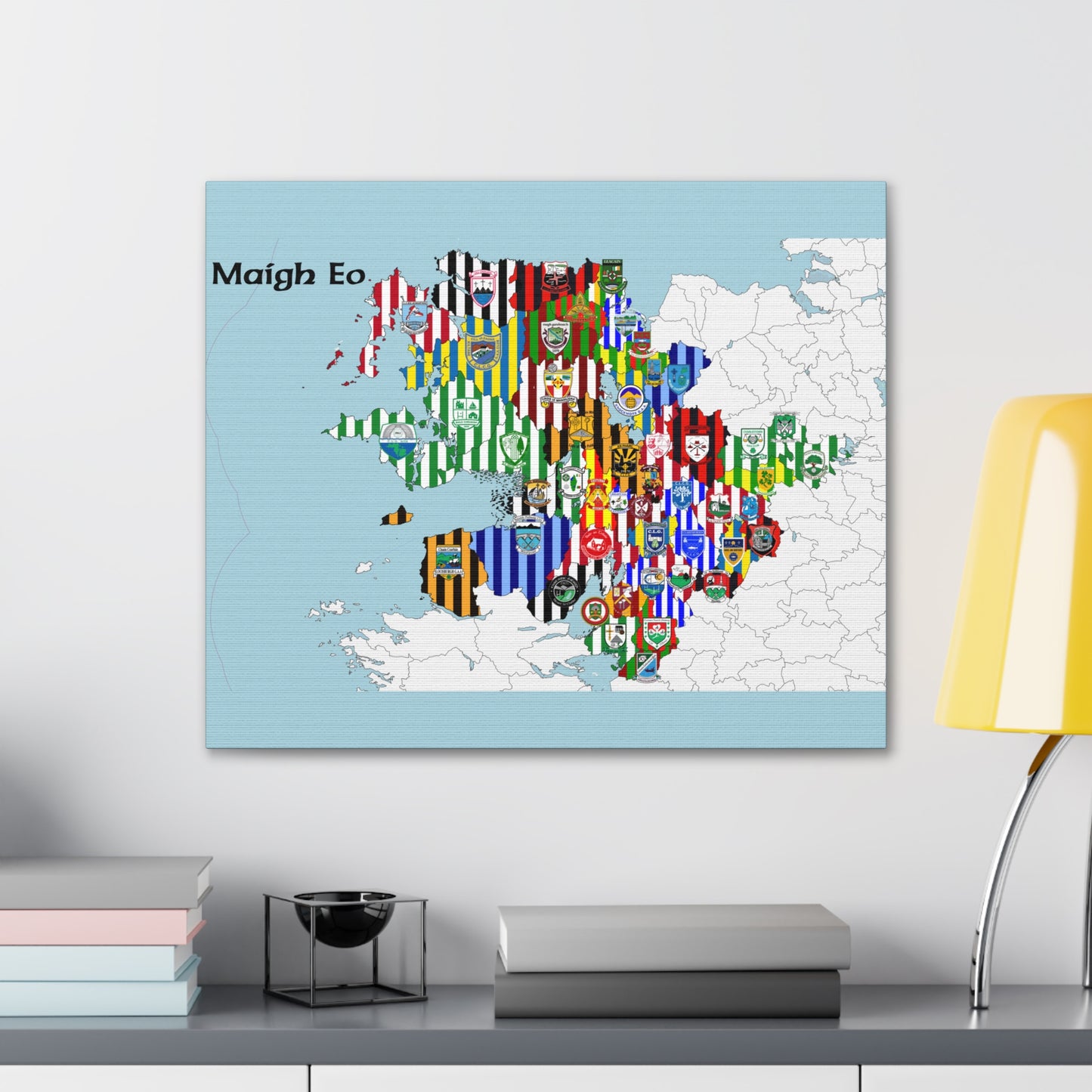 Mayo GAA Club Map Canvas ❤️💚