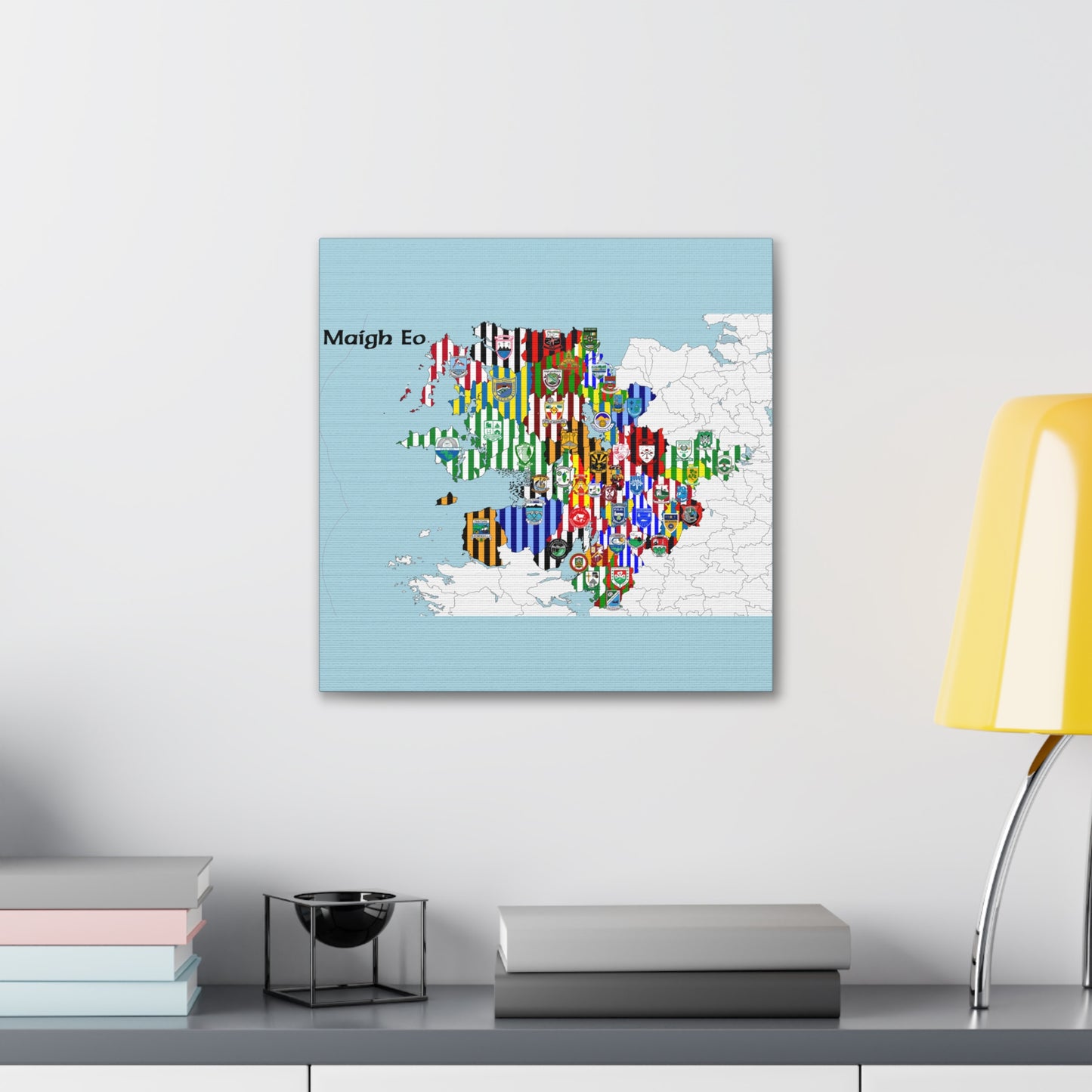 Mayo GAA Club Map Canvas ❤️💚