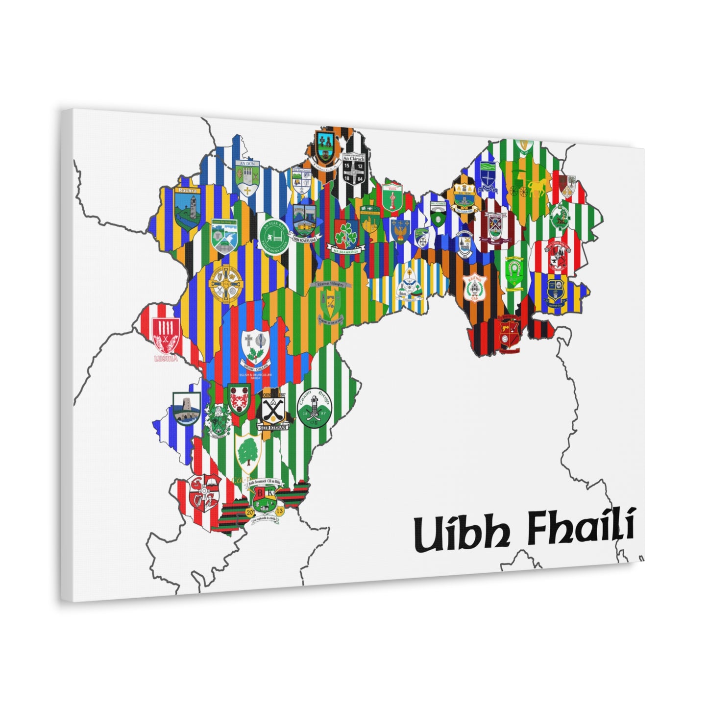 Offaly GAA Club Map Canvas 💚⚪