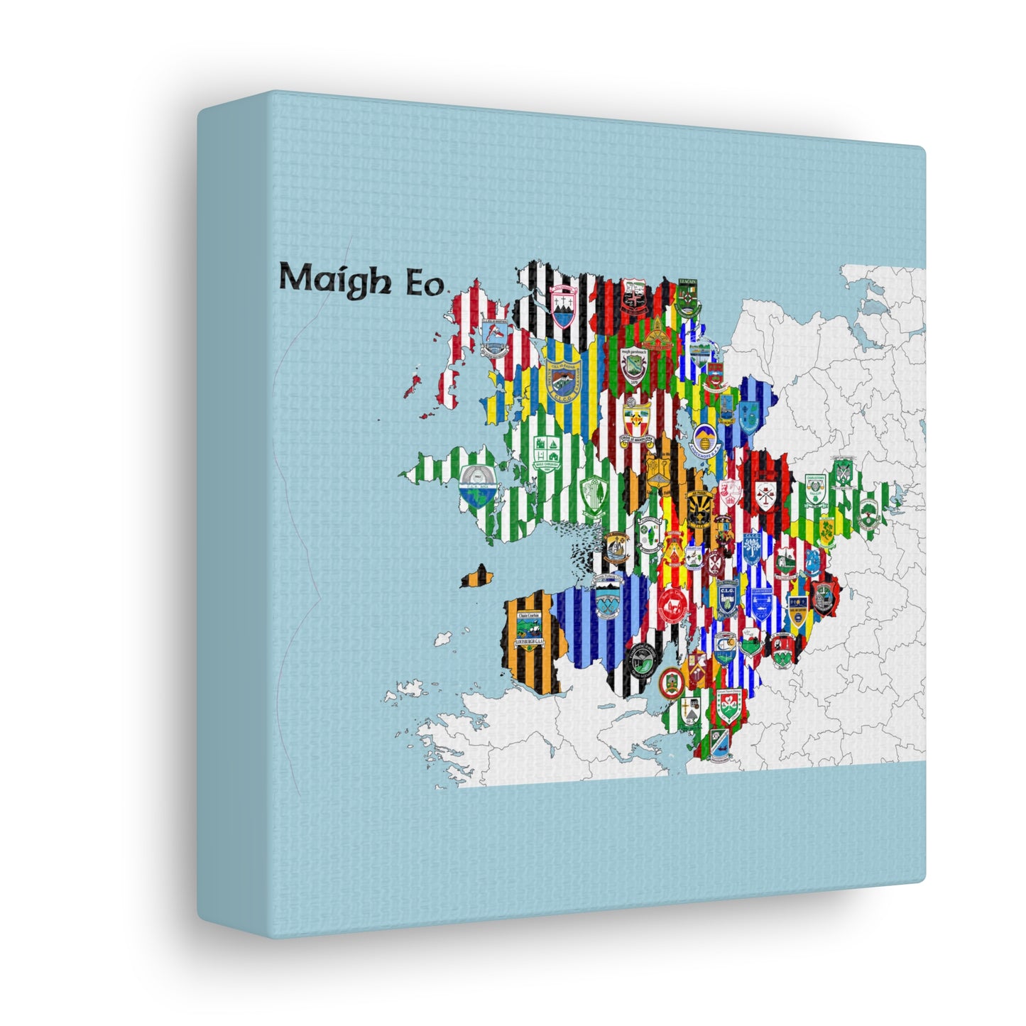 Mayo GAA Club Map Canvas ❤️💚