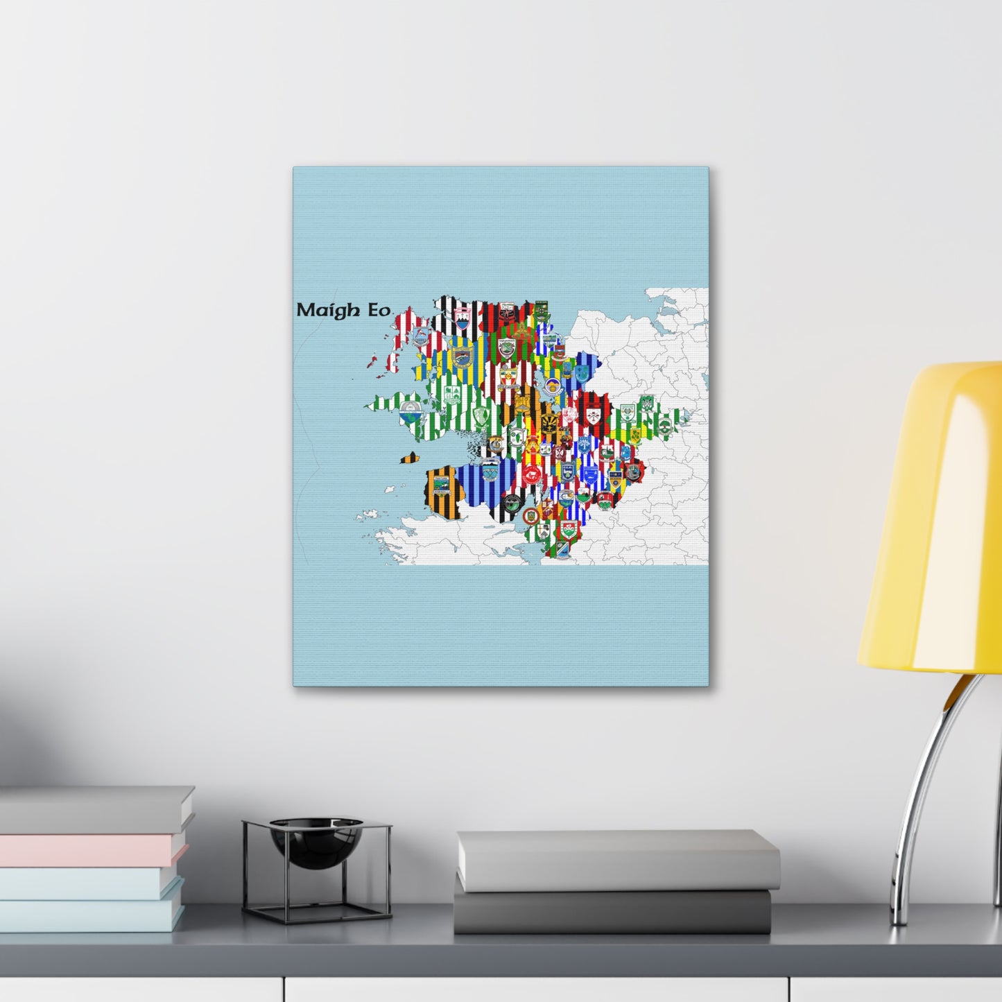 Mayo GAA Club Map Canvas ❤️💚